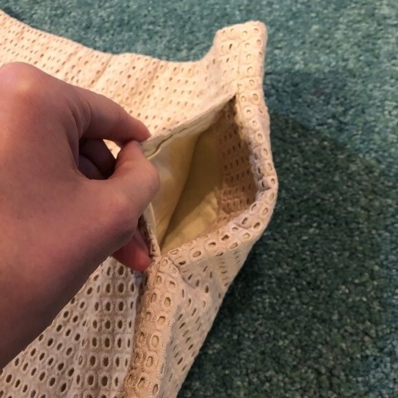 Ark & Co. Eyelet Lace Overlay Dress Shorts S SM Small Light Pink Ivory Cream Zip - Picture 3 of 8